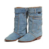 hotlow heel denim casual denim boot ladies autumn winter cowboy boots